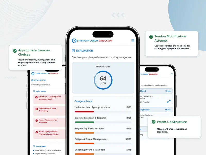 Strength Coach Simulator app - Get feedback